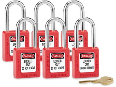 Master Lock<sup>&reg;</sup> Lockout Padlock - Set of 6 Keyed Alike, 1 1/2" Shackle