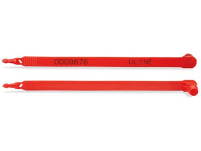 Security Seals - ULINE Plastic Truck Seals - Red - Qty of 300 - H-543R