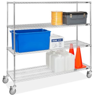 Mobile Chrome Wire Cart 24D, 5-Tier, Standard Unit