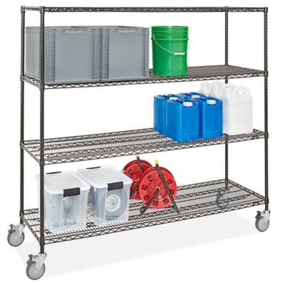 Black Mobile Shelving - 72 x 24 x 78" H-5456BL