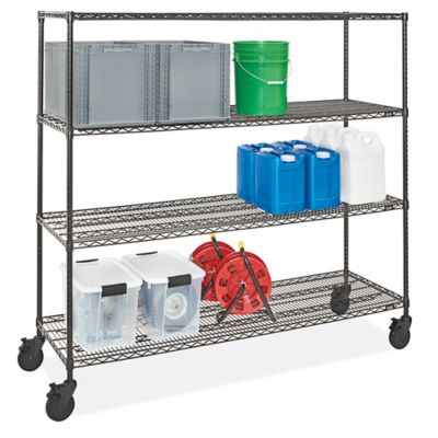 Black Mobile Shelving - 72 x 24 x 78", Black Casters H-5456BL-BL