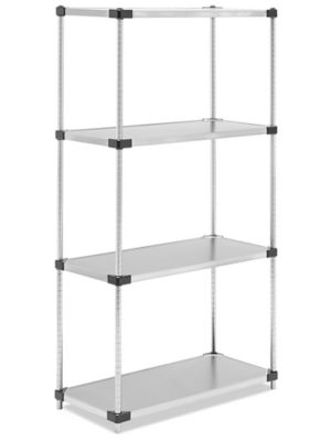 Solid Stainless Steel Shelving - 36 x 18 x 72