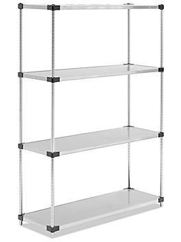 Solid Stainless Steel Shelving - 48 x 18 x 72" H-5467
