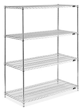 Stainless Steel Wire Shelving Unit - 48 x 24 x 63" H-5476