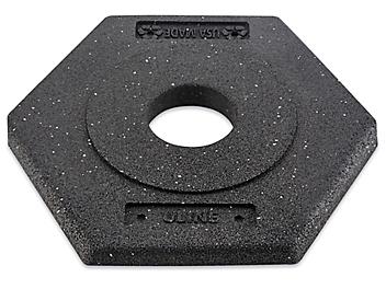 16 lb Hexagonal Rubber Base for Delineator Post H-5491