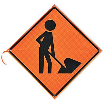 Roll-Up Traffic Sign - Men Working Symbol H-5494