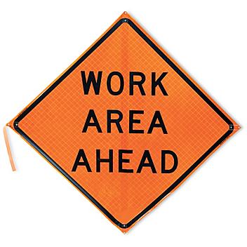 Roll-Up Traffic Sign - "Work Area Ahead" H-5496