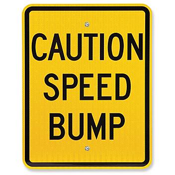 "Caution Speed Bump" Sign - 18 x 24" H-5513