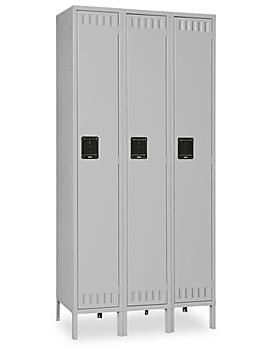 Industrial Lockers - Single Tier, 3 Wide, Assembled, 45" Wide, 18" Deep