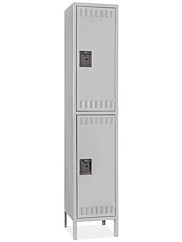 Uline Industrial Lockers - Double Tier, 1 Wide, Assembled, 15" Wide, 18" Deep