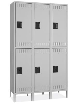  Uline Industrial Lockers - Double Tier, 3 Wide, Assembled, 45" Wide, 18" Deep