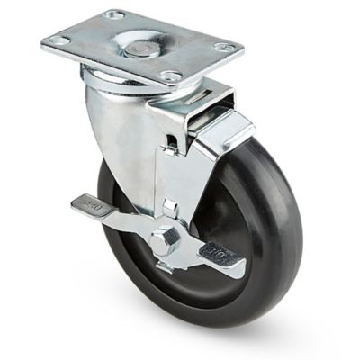 Standard Polyolefin Caster - Swivel with Brake, 5 x 1 1/4" H-5536SWB