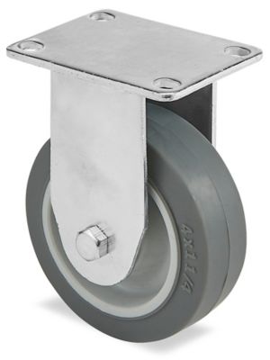 Standard Rubber Caster - Rigid, 4 x 1 1/4" h-5537R