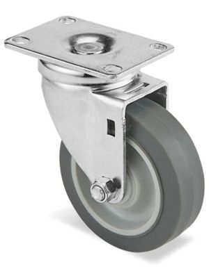 Standard Rubber Caster - Swivel, 4 x 1 1/4 H-5537S - Uline