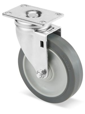 Standard Rubber Caster - Swivel, 5 x 1 1/4