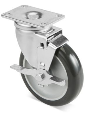 Standard Polyurethane Caster - Swivel with Brake, 5 x 1 1/4" H-5540SWB