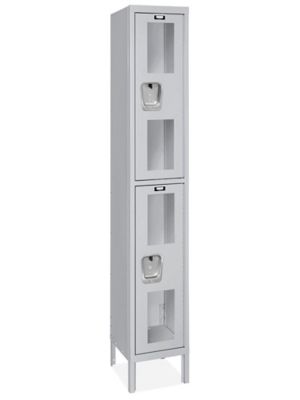 Clear-View Locker - Double Tier, 1 Wide, Assembled, 12" Wide, 18" Deep, Gray H-5550AGR