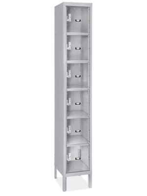 Clear-View Locker - Six Tier, 1 Wide, Unassembled, 12" Wide, 18" Deep