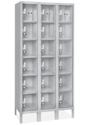 Clear-View Locker - Six Tier, 3 Wide, Unassembled, 36" Wide, 18" Deep