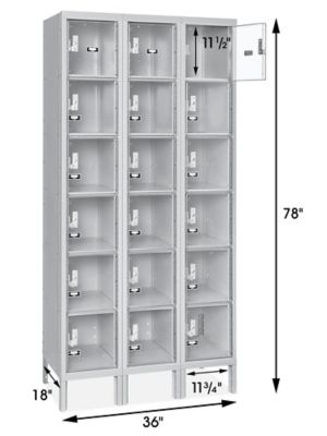 Clear-View Locker - Six Tier, 3 Wide, Assembled, 36