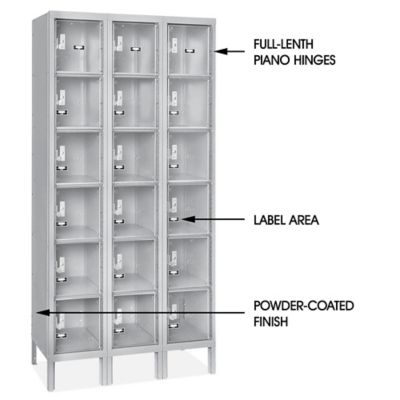 Clear-View Locker - Six Tier, 3 Wide, Unassembled, 36