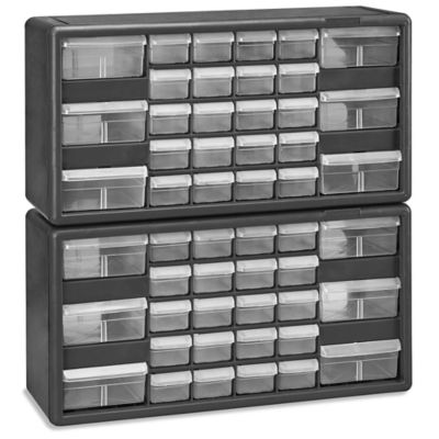 Plastic Parts Cabinet - 26 Drawer, 20 x 7 x 11, Black - ULINE - H-5578BL