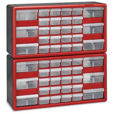 Plastic Parts Cabinet - 26 Drawer, 20 x 7 x 11, Red H-5578R - Uline