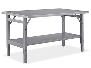 Steel Assembly Table with Bottom Shelf - 60 x 36" H-5601S