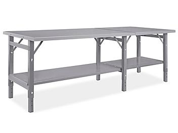 Steel Assembly Table with Bottom Shelf - 96 x 36" H-5602S