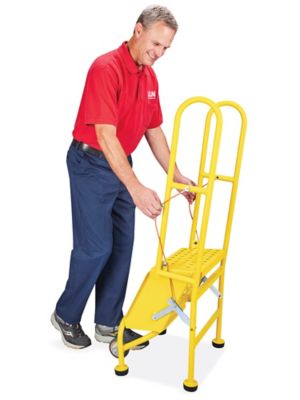 Step and Store Ladder - 2 Steps, Yellow H-5604Y - ULINE