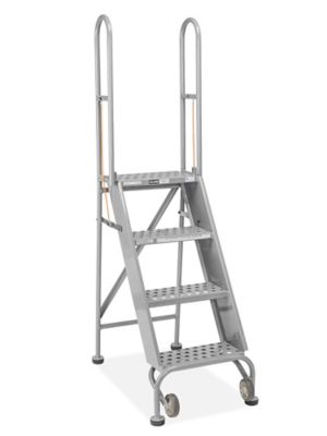 Step and Store Ladder - 4 Steps, Gray