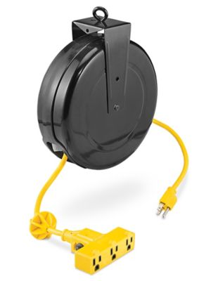 Retractable and Mountable Extension Cord with Metal Reel - 30ft