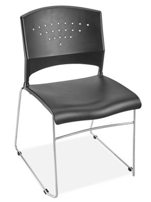 Stackable Banquet Chairs - Fabric, Black H-9017BL - Uline