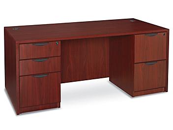 Classic Office Desk - 66 x 30", Mahogany H-5679