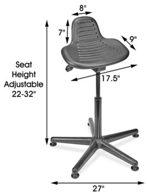 Black Height Adjustable Perch Stool