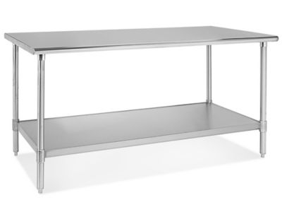 Deluxe Stainless Steel Worktable with Bottom Shelf - 72 x 30" H-5690