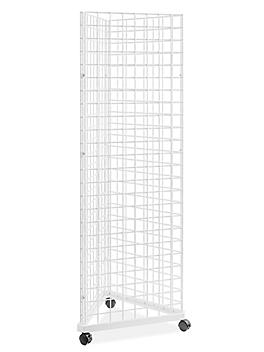 Gridwall Triangle Mobile Tower - 2 x 2 x 6 1/2', White H-5703W