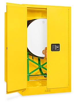 Flammable Drum Storage Cabinet - Horizontal, Manual Doors, 55 Gallon H-5705M