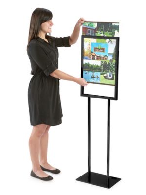 【SALE】Savings ACCOUNT REGISTER 白　横　ボード付 Floor Standing Sign Holder - Single Tier, 14 x 22