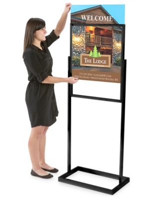 Floor Standing Poster Display Stand - 22x28 Inch Sign Holder With Black Finish