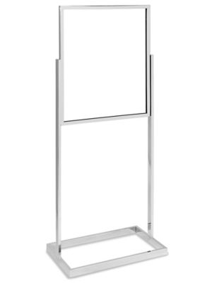 Floor Standing Sign Holder - Single Tier, 22 x 28", Chrome H-5713C