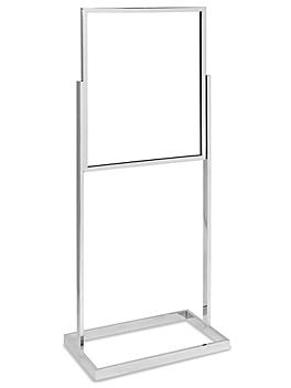 Floor Standing Sign Holder - Single Tier, 22 x 28", Chrome H-5713C