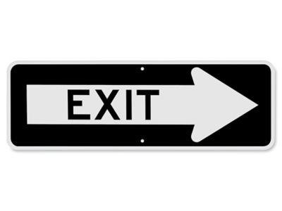 Enseigne flèche droite – « Exit », 36 x 12 po