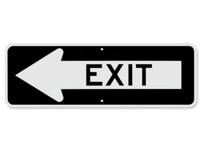 Exit With Left Arrow Sign 36 X 12 H 5756 Uline 