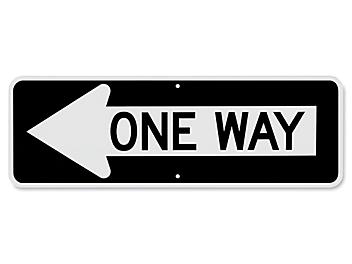 "One Way" with Left Arrow Sign - 36 x 12" H-5758
