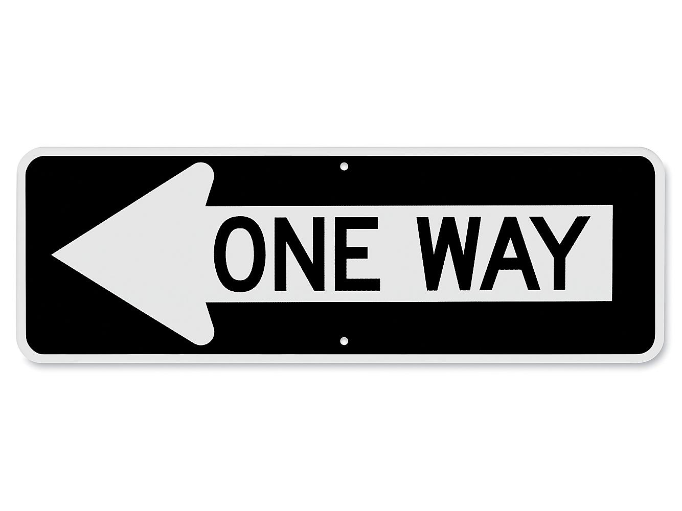 One Way with Left Arrow Sign - 36 x 12 H-5758 - Uline
