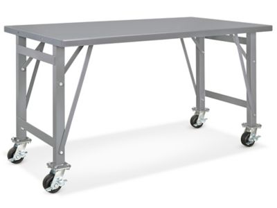 Table d'assemblage mobile en acier – 60 x 36 po, sans tablette inférieure