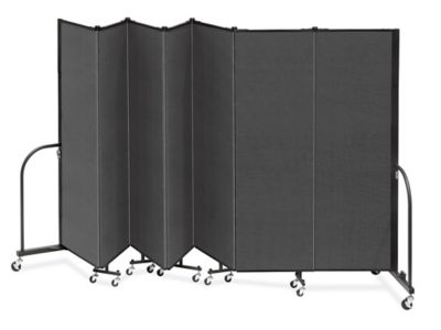 Portable Room Dividers - 7 Panels, 6', Black H-5862BL