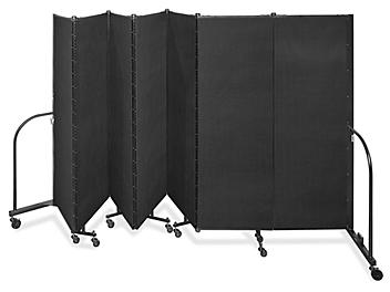Portable Room Dividers - 7 Panels, 6', Black H-5862BL