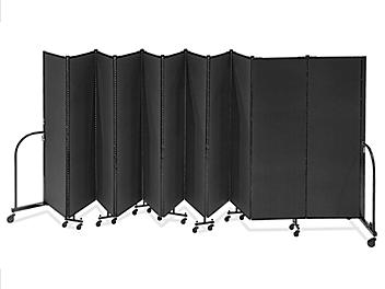 Portable Room Dividers - 11 Panels, 6', Black H-5863BL
